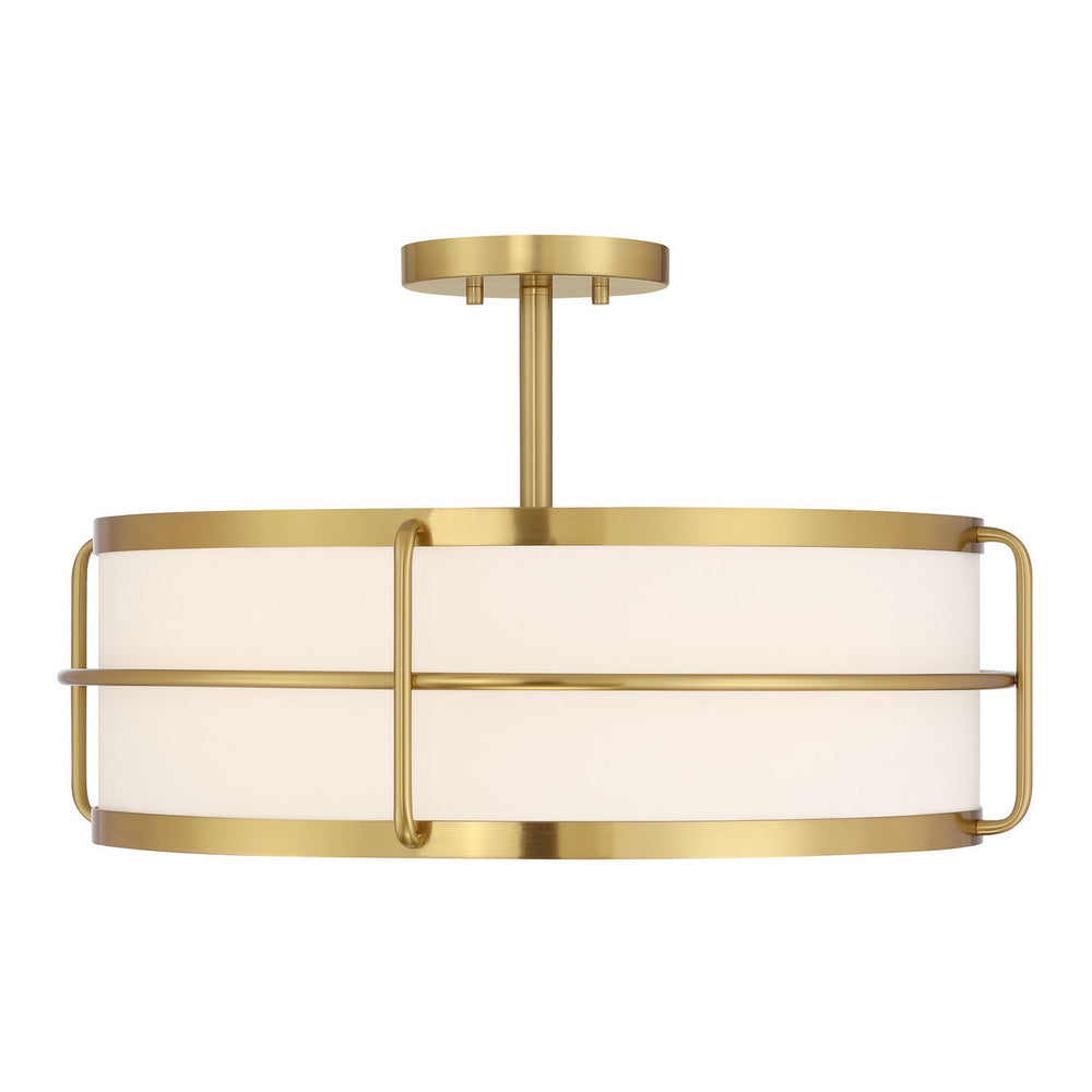 Savoy House - Four Light Semi-Flush Mount - Chauncey - Warm Brass- Union Lighting Luminaires Decor