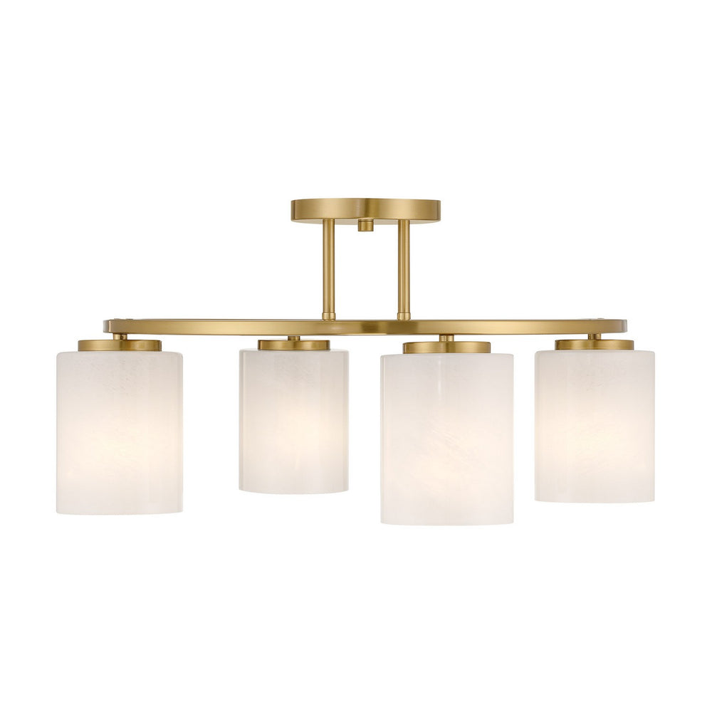 Savoy House - Four Light Semi-Flush Mount - Herron - Warm Brass- Union Lighting Luminaires Decor