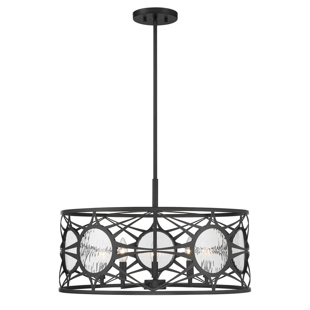 Savoy House - Five Light Convertible Semi-Flush /Pendant - Balfour - Matte Black- Union Lighting Luminaires Decor
