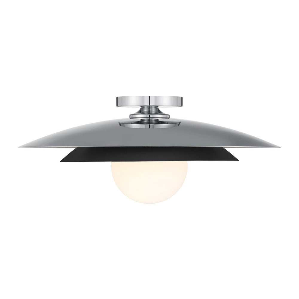 Savoy House - One Light Semi-Flush Mount - Sherrer - Chrome- Union Lighting Luminaires Decor