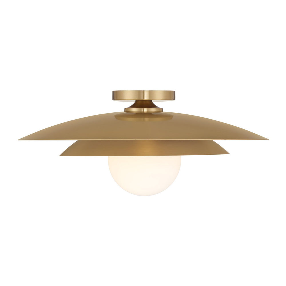 Savoy House - One Light Semi-Flush Mount - Sherrer - Warm Brass- Union Lighting Luminaires Decor