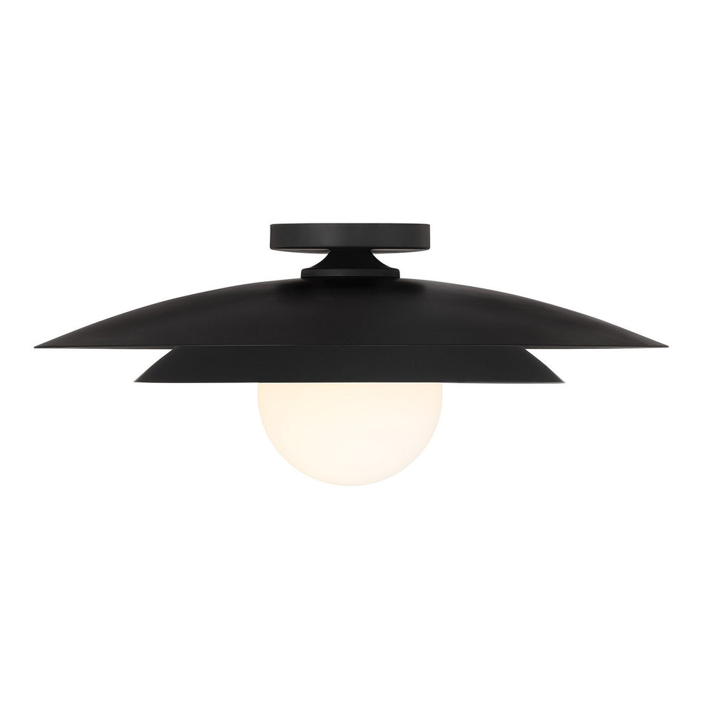 Savoy House - One Light Semi-Flush Mount - Sherrer - Matte Black- Union Lighting Luminaires Decor