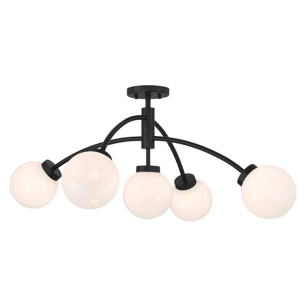 Savoy House - LED Semi-Flush Mount - Redfield - Matte Black- Union Lighting Luminaires Decor