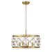 Savoy House - Four Light Convertible Semi-Flush /Pendant - Bailey - Warm Brass- Union Lighting Luminaires Decor