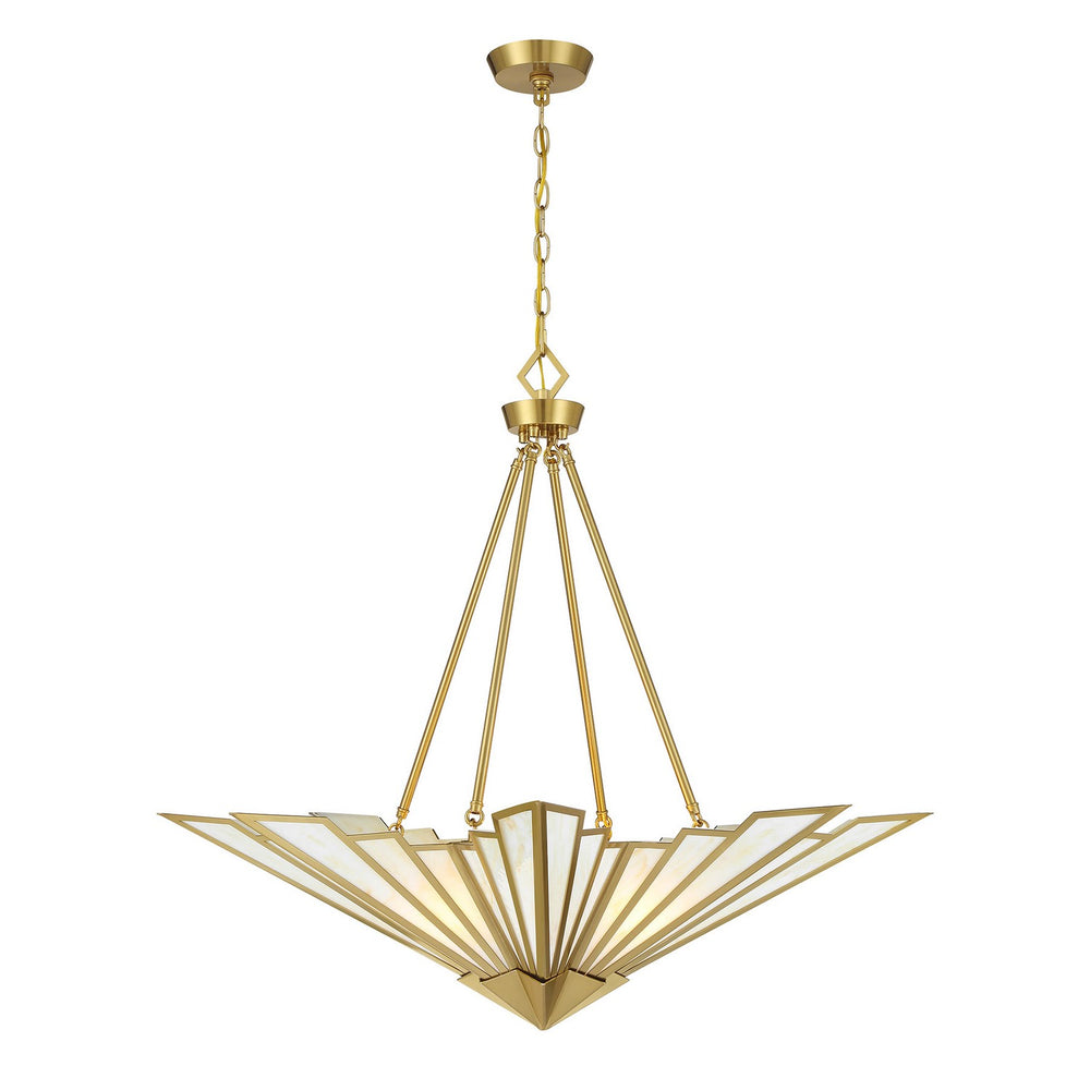 Savoy House - Four Light Pendant - Rivage - Warm Brass- Union Lighting Luminaires Decor