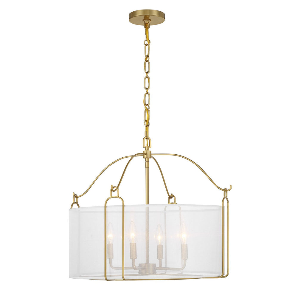 Savoy House - Four Light Pendant - Ashlay - Warm Brass- Union Lighting Luminaires Decor