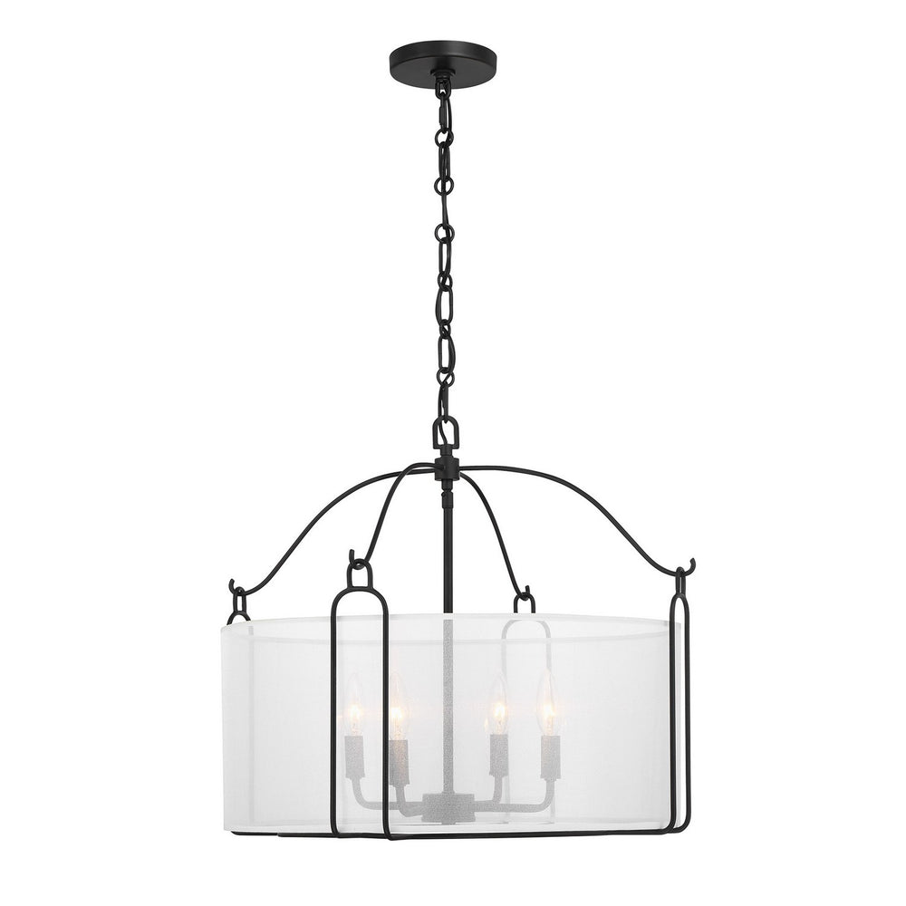 Savoy House - Four Light Pendant - Ashlay - Matte Black- Union Lighting Luminaires Decor