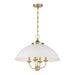 Savoy House - Four Light Pendant - Monterey - White/Warm Brass- Union Lighting Luminaires Decor