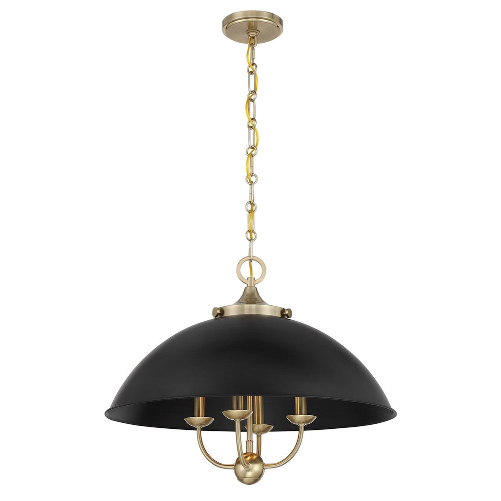Savoy House - Four Light Pendant - Monterey - Matte Black/Warm Brass- Union Lighting Luminaires Decor