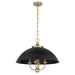Savoy House - Four Light Pendant - Monterey - Matte Black/Warm Brass- Union Lighting Luminaires Decor