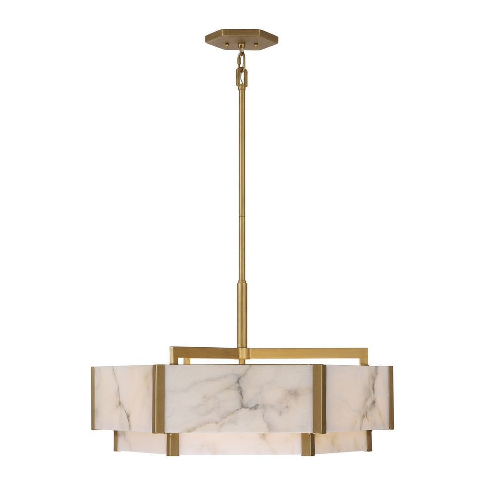 Savoy House - Six Light Pendant - Orleans - Distressed Gold- Union Lighting Luminaires Decor
