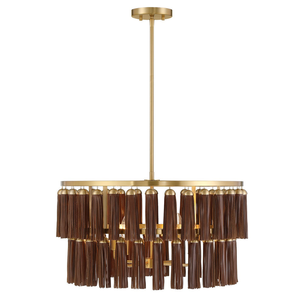 Savoy House - Four Light Pendant - Aquitane - Warm Brass- Union Lighting Luminaires Decor