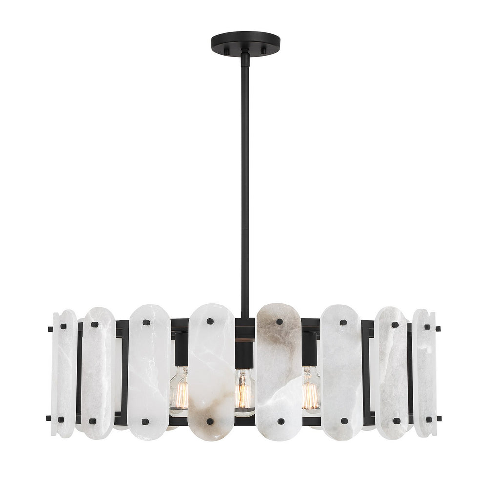 Savoy House - Five Light Pendant - Antolini - Black Cashmere- Union Lighting Luminaires Decor