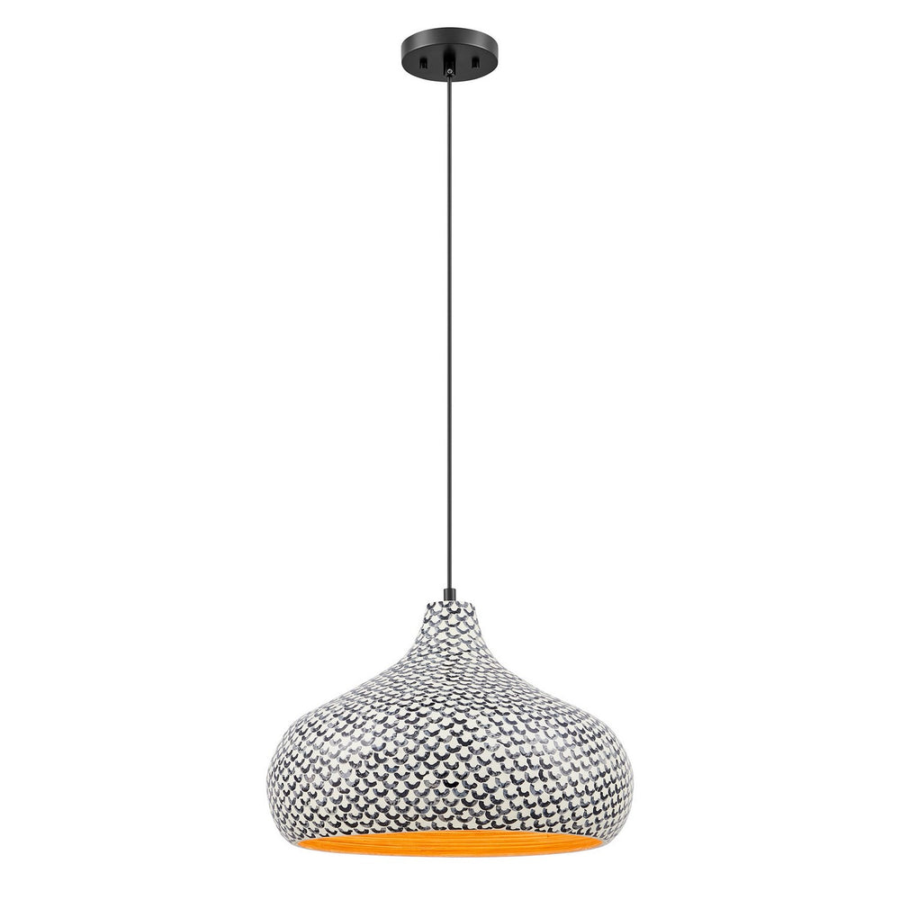 Savoy House - One Light Pendant - Jade - Black/White Shell- Union Lighting Luminaires Decor