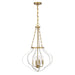 Savoy House - Four Light Pendant - Mercer - White/Warm Brass- Union Lighting Luminaires Decor