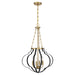 Savoy House - Four Light Pendant - Mercer - Matte Black/Warm Brass- Union Lighting Luminaires Decor