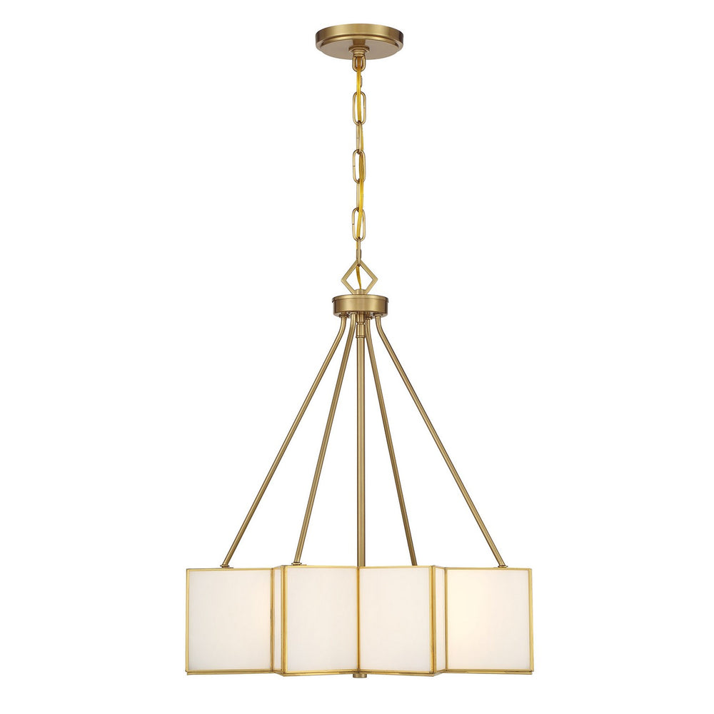 Savoy House - Three Light Pendant - Reiling - Warm Brass- Union Lighting Luminaires Decor