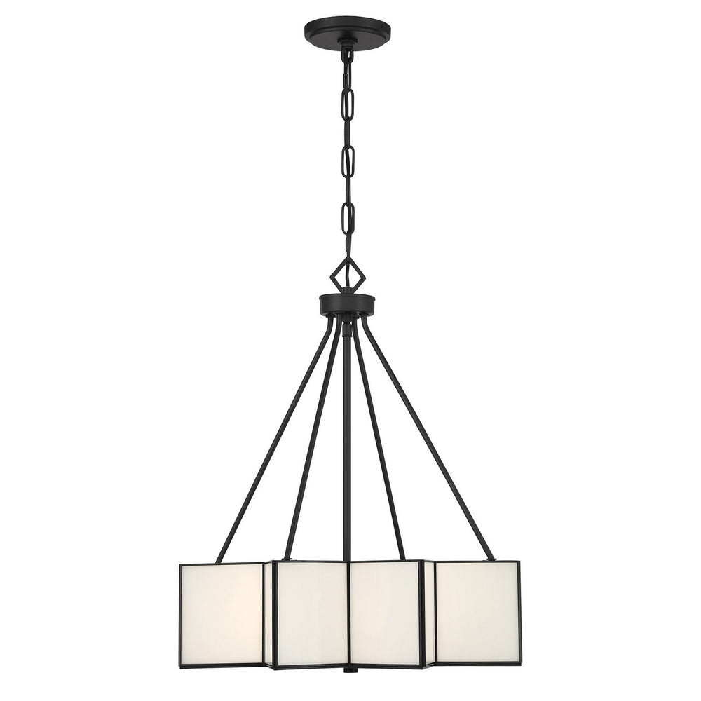 Savoy House - Three Light Pendant - Reiling - Matte Black- Union Lighting Luminaires Decor