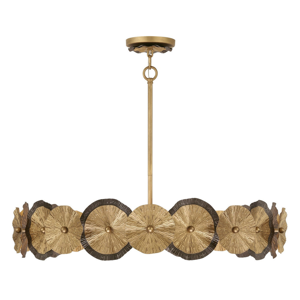 Savoy House - Five Light Pendant - Lincoln - Distressed Gold/Bronze- Union Lighting Luminaires Decor