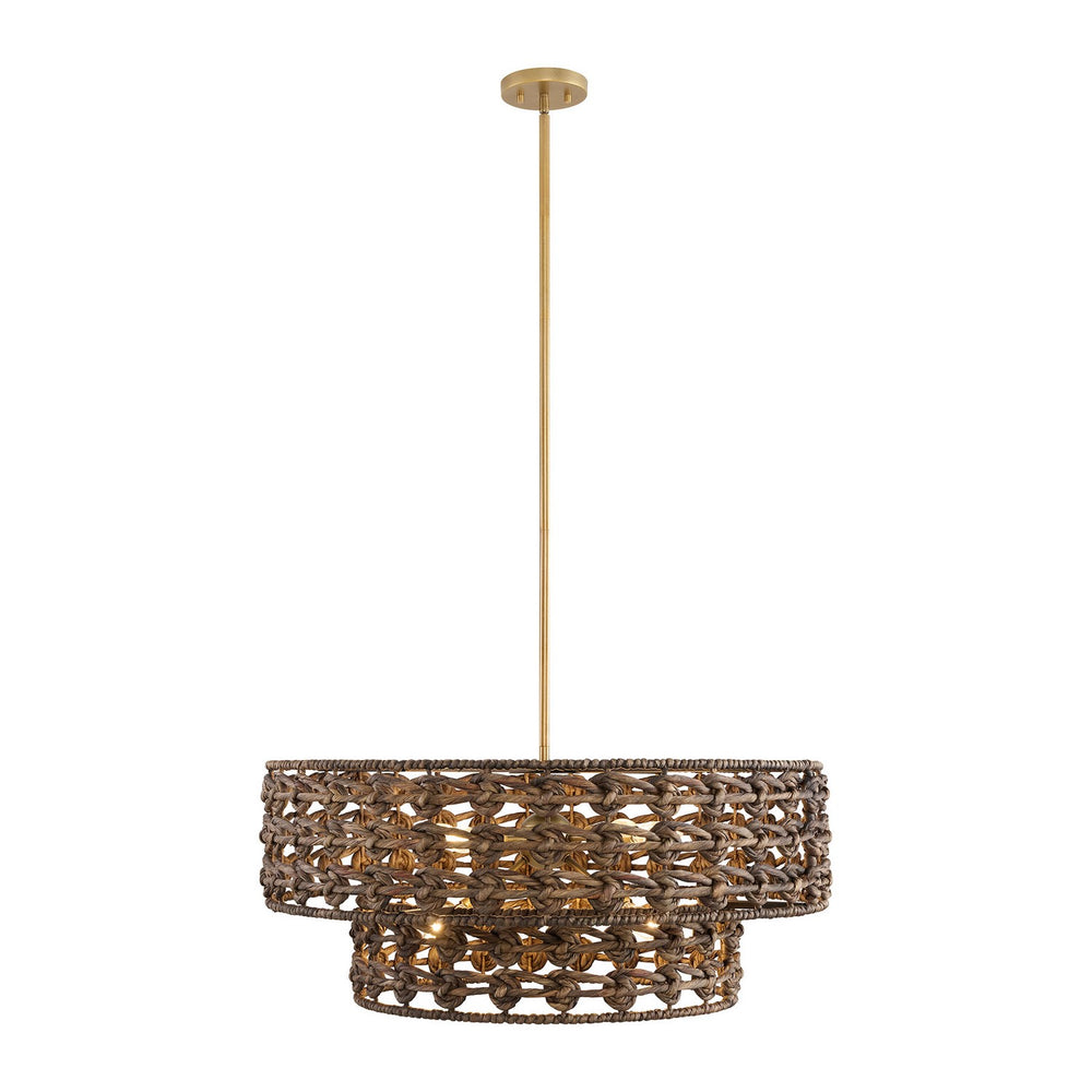 Savoy House - Seven Light Pendant - Silencio - Riviera Brass- Union Lighting Luminaires Decor
