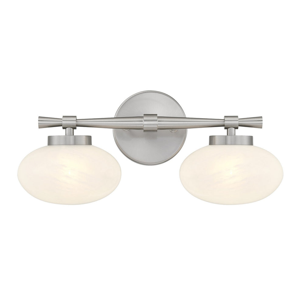 Savoy House - Two Light Bathroom Vanity - Barrow - Satin Nickel- Union Lighting Luminaires Decor
