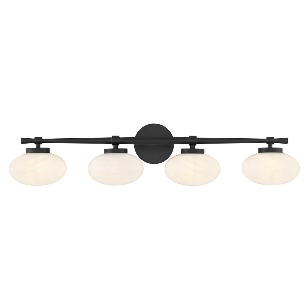 Savoy House - Four Light Bathroom Vanity - Barrow - Matte Black- Union Lighting Luminaires Decor