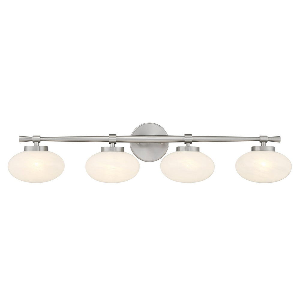 Savoy House - Four Light Bathroom Vanity - Barrow - Satin Nickel- Union Lighting Luminaires Decor