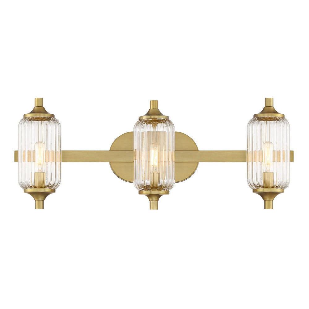 Savoy House - Three Light Bathroom Vanity - Holton - Warm Brass- Union Lighting Luminaires Decor