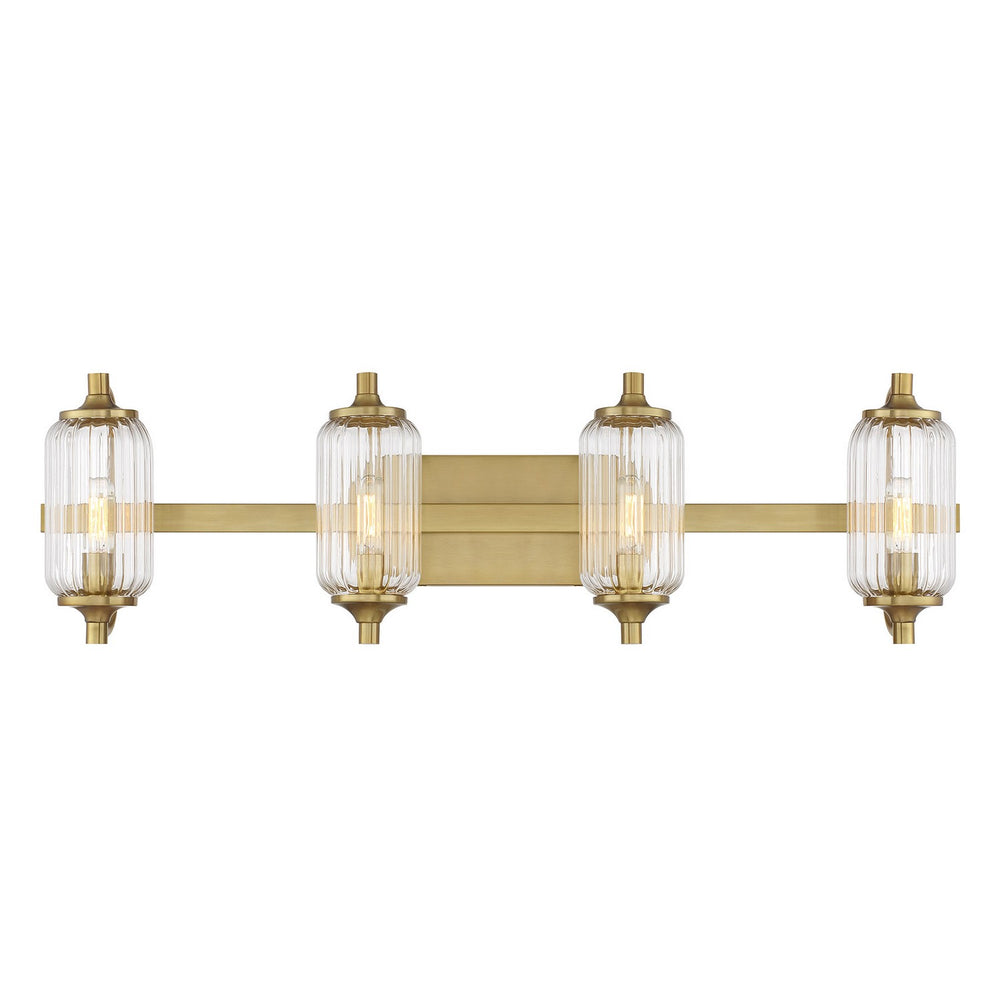 Savoy House - Four Light Bathroom Vanity - Holton - Warm Brass- Union Lighting Luminaires Decor