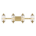 Savoy House - Four Light Bathroom Vanity - Holton - Warm Brass- Union Lighting Luminaires Decor