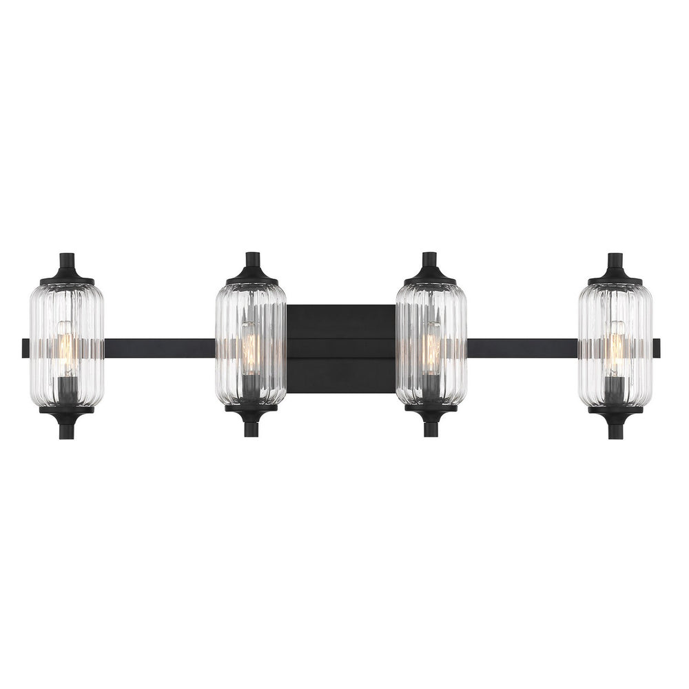 Savoy House - Four Light Bathroom Vanity - Holton - Matte Black- Union Lighting Luminaires Decor