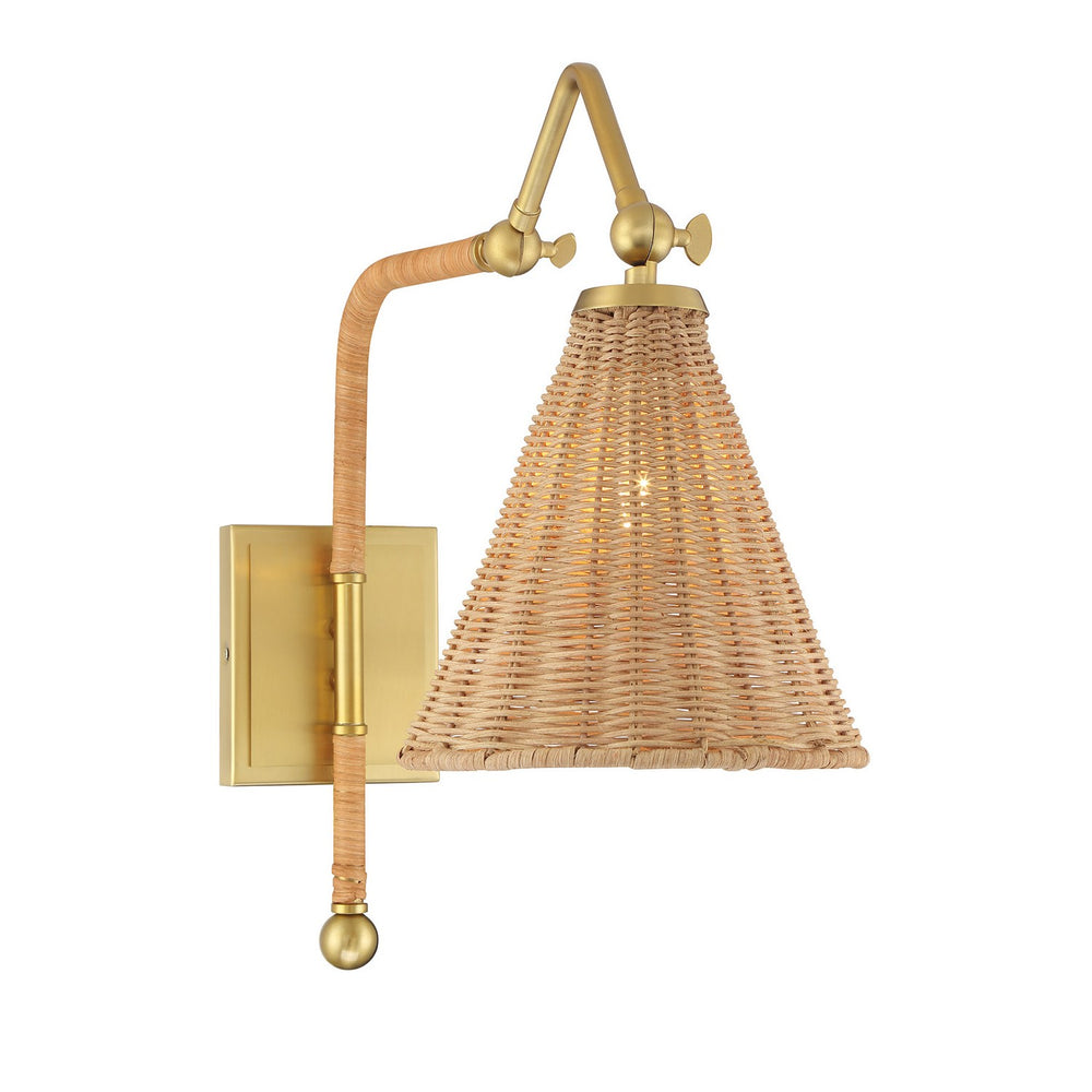 Savoy House - One Light Wall Sconce - Linell - Warm Brass- Union Lighting Luminaires Decor