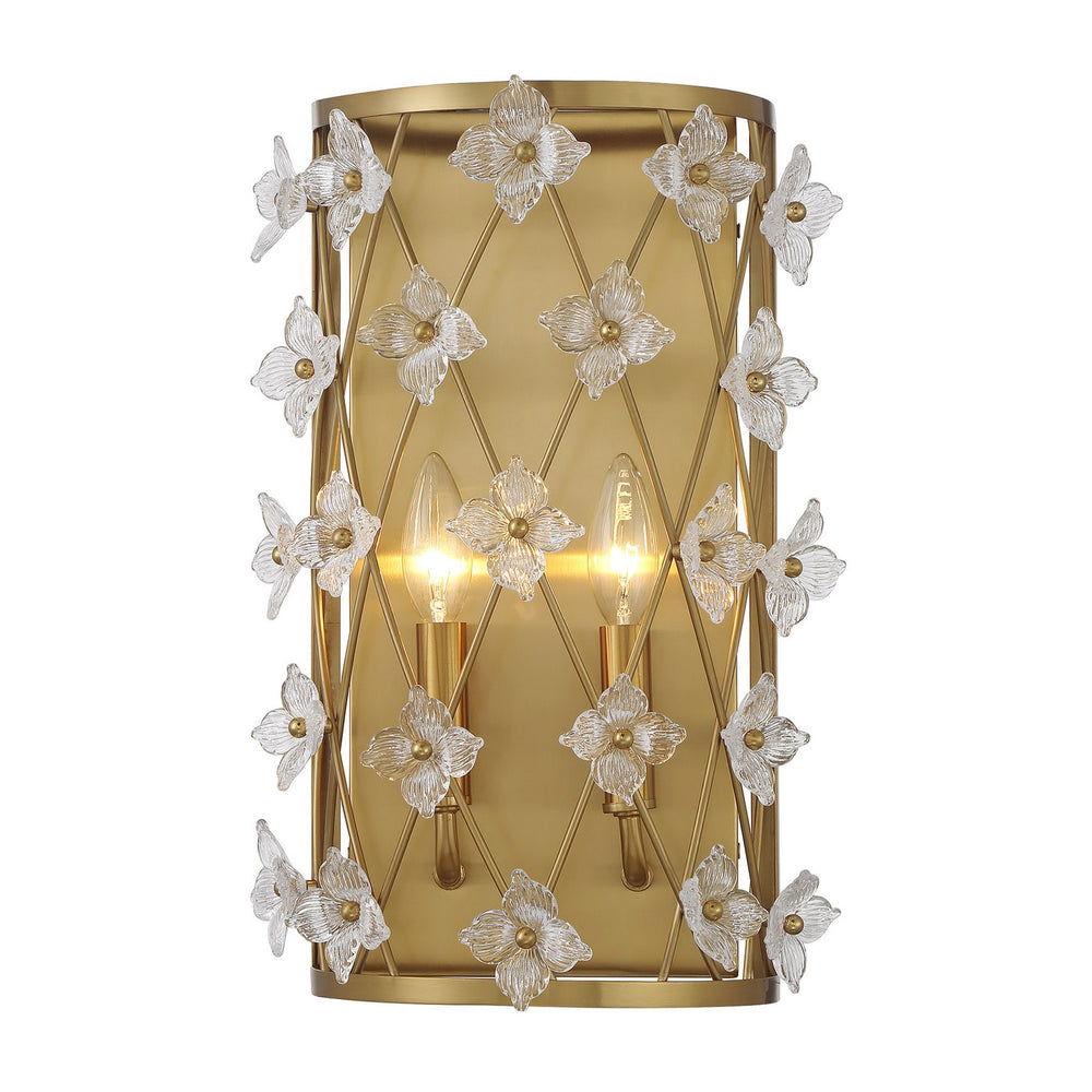 Savoy House - Two Light Wall Sconce - Bailey - Warm Brass- Union Lighting Luminaires Decor
