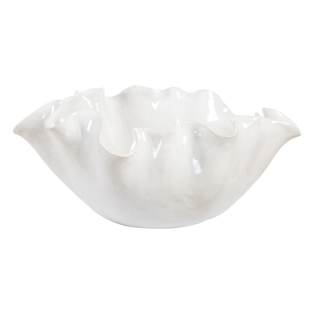 Uttermost - Bowl - Ruffle Bloom - White Glaze- Union Lighting Luminaires Decor