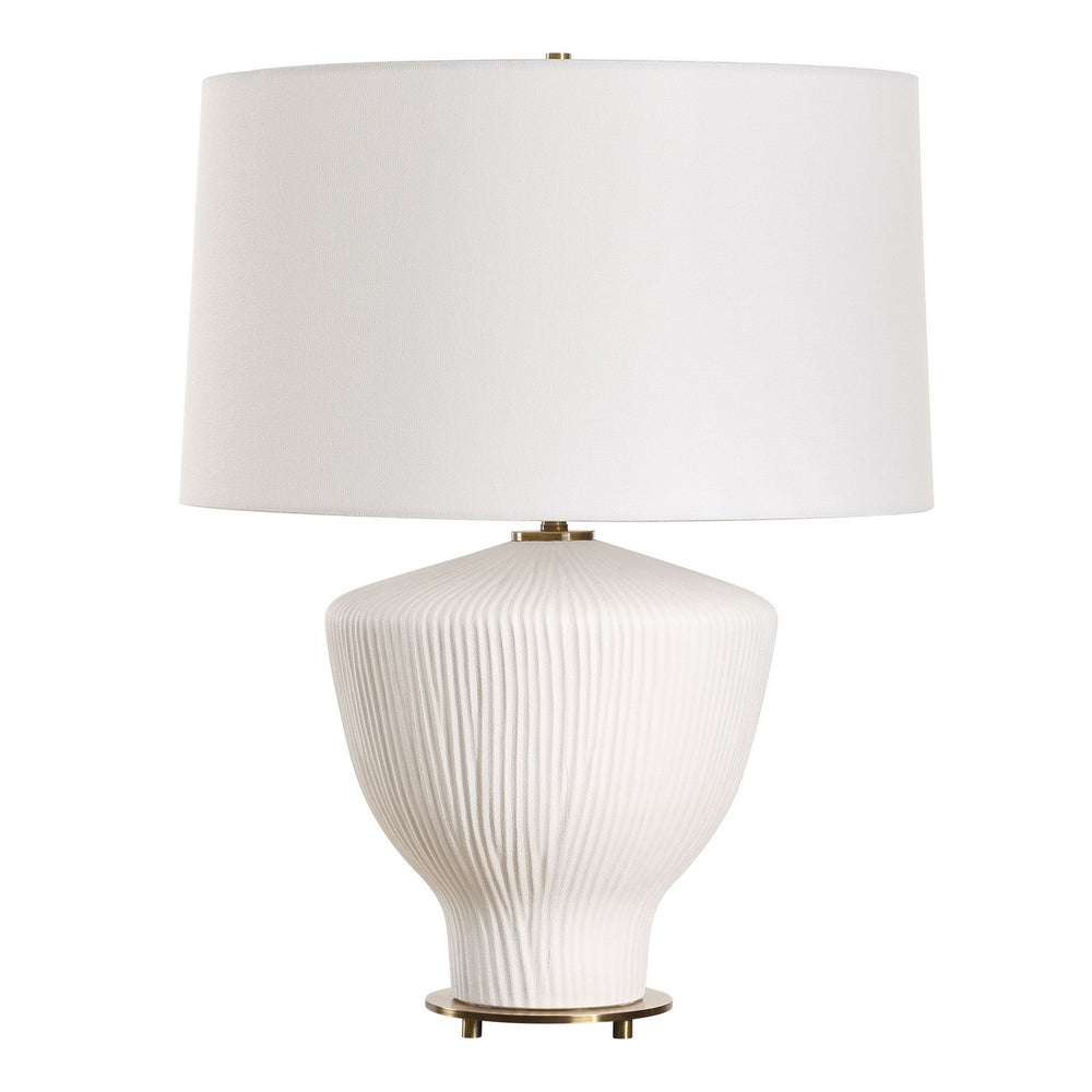 Uttermost - One Light Table Lamp - Maisie - Satin White Accented With Brass Plated- Union Lighting Luminaires Decor