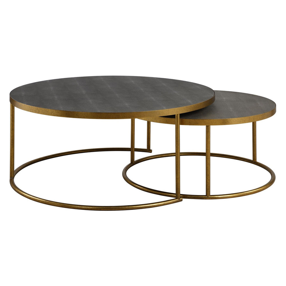 Uttermost - Nesting Coffee Tables Set/2 - Aragon - Antique Burnished Brass- Union Lighting Luminaires Decor