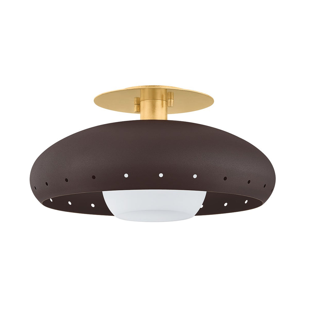 Mitzi Canada - One Light Flush Mount - Kimber - Aged Brass/Textured Bronze W/ Highlight- Union Lighting Luminaires Decor