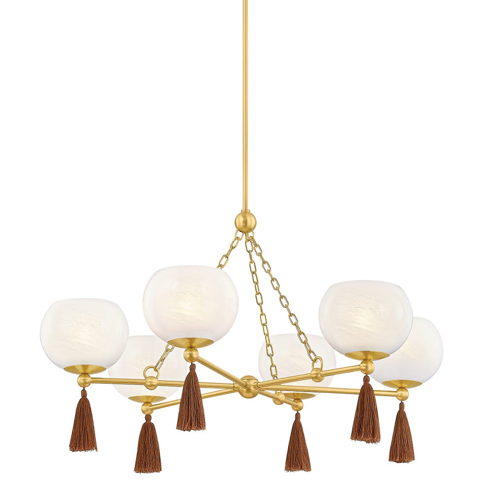 Mitzi Canada - Six Light Chandelier - Niya - Aged Brass- Union Lighting Luminaires Decor