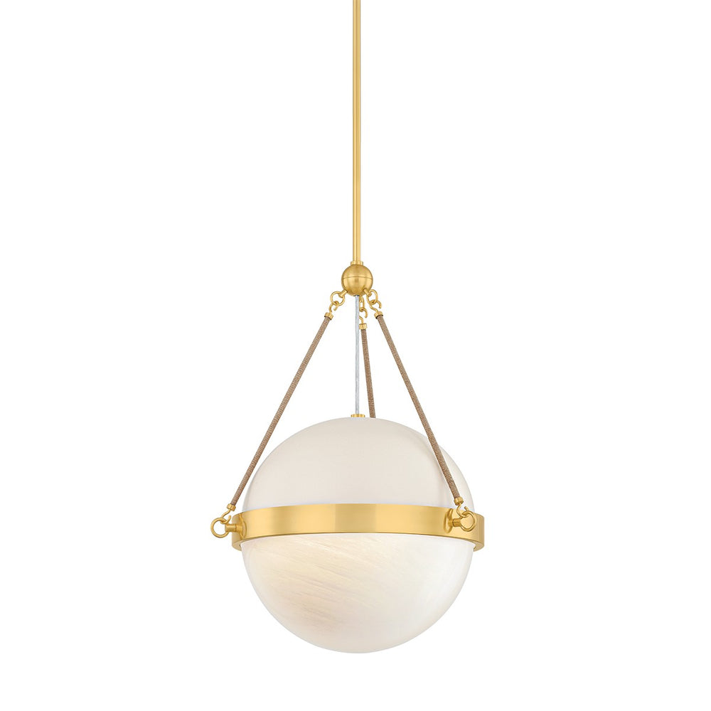 Mitzi Canada - One Light Pendant - Abbie - Aged Brass/Soft Bisque- Union Lighting Luminaires Decor