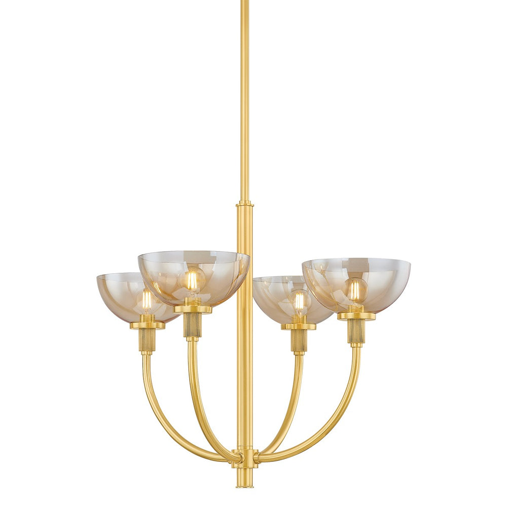 Mitzi Canada - Four Light Chandelier - Eva - Aged Brass- Union Lighting Luminaires Decor