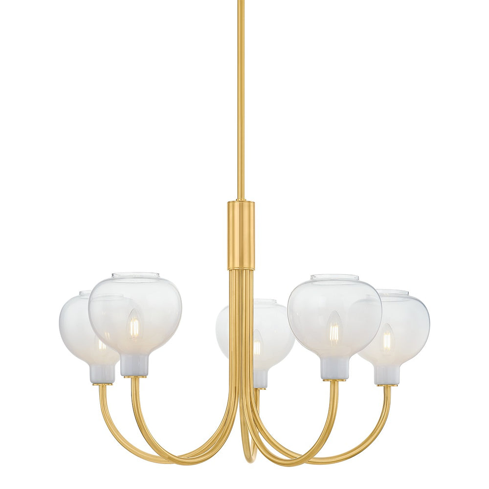 Mitzi Canada - Five Light Chandelier - Estelle - Aged Brass- Union Lighting Luminaires Decor