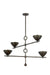 Troy Lighting Canada - Four Light Chandelier - Vishal - Black Patina Gold- Union Lighting Luminaires Decor