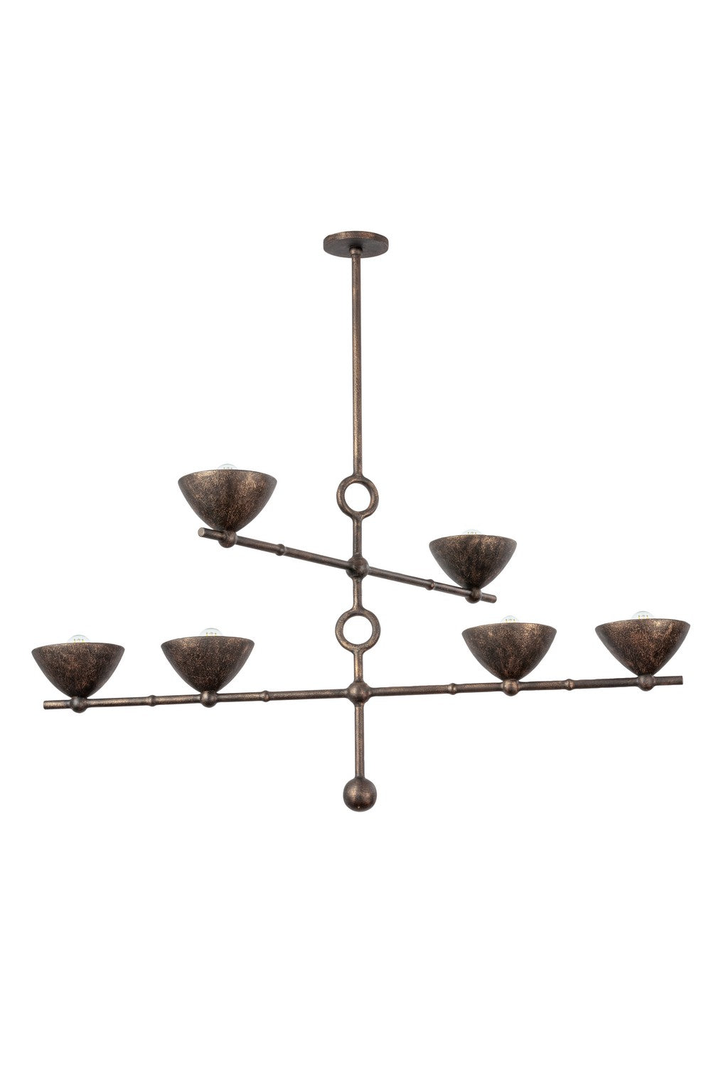 Troy Lighting Canada - Six Light Chandelier - Vishal - Black Patina Gold- Union Lighting Luminaires Decor