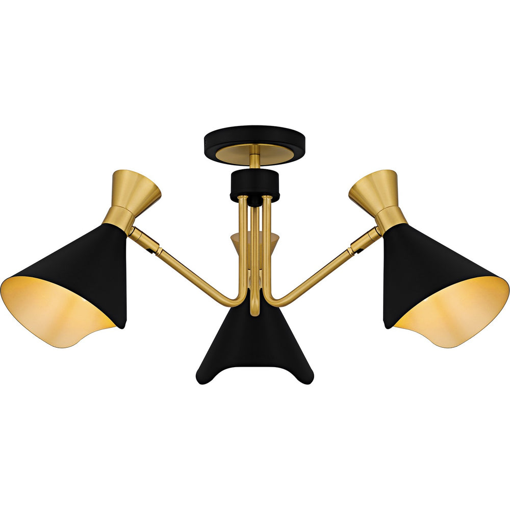 Quoizel - Three Light Semi-Flush Mount - Arden - Matte Black- Union Lighting Luminaires Decor