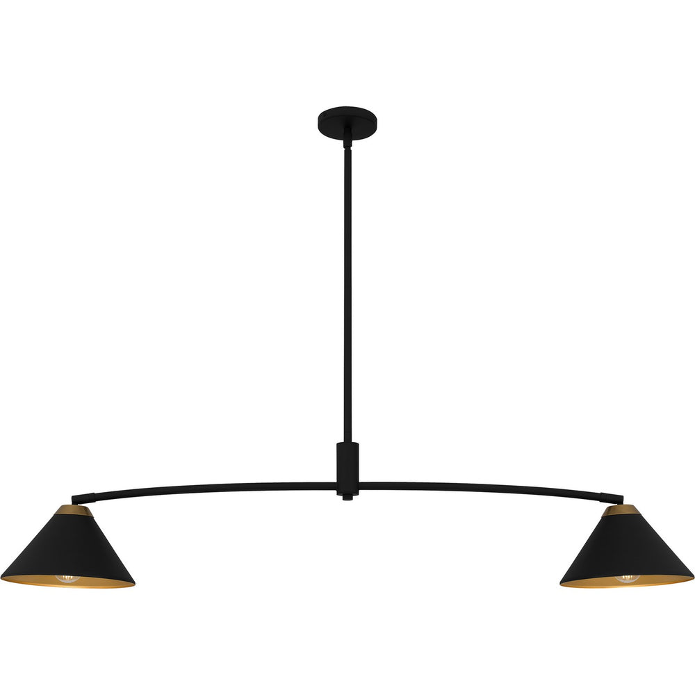 Quoizel - Two Light Linear Chandelier - Alscott - Matte Black- Union Lighting Luminaires Decor