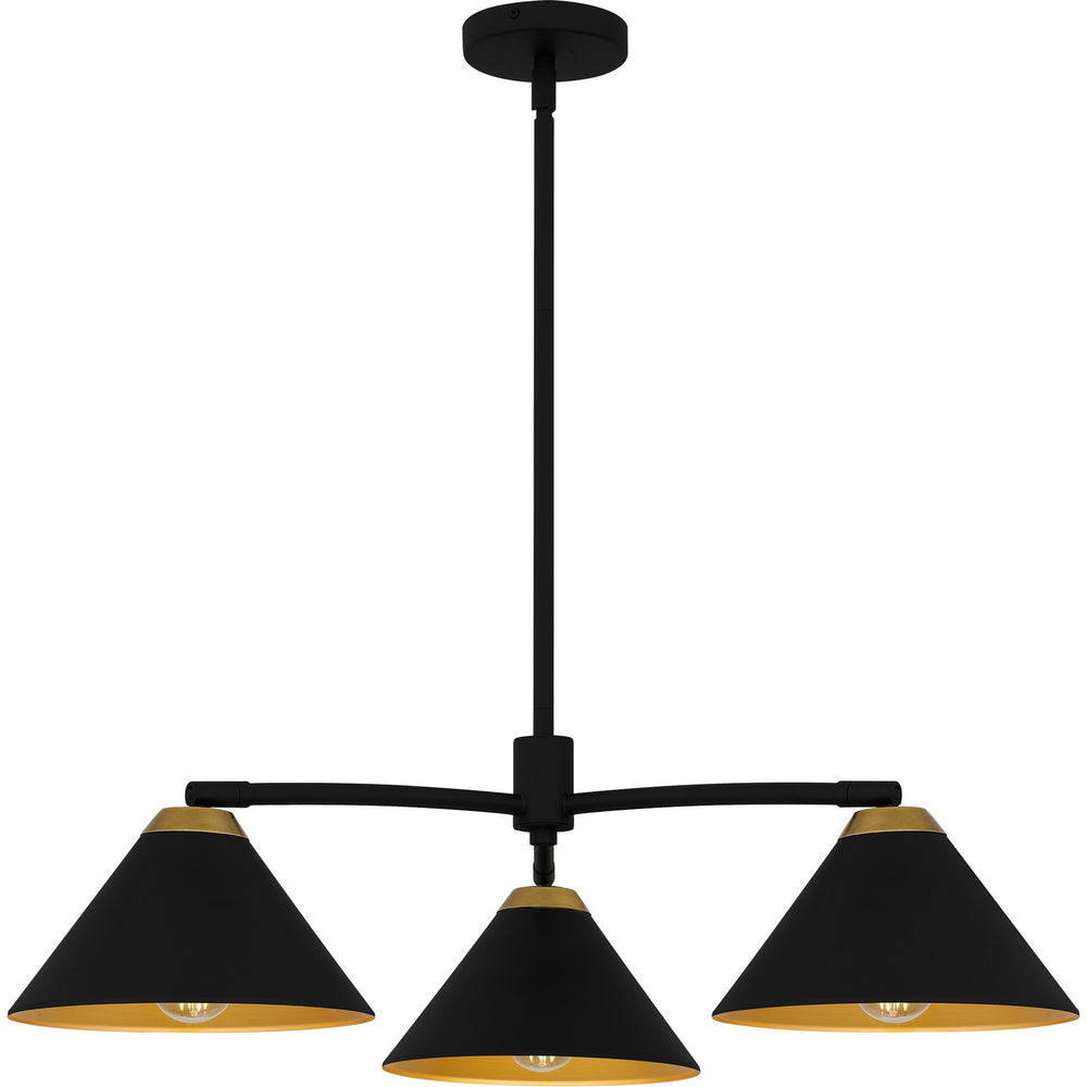 Quoizel - Three Light Chandelier - Alscott - Matte Black- Union Lighting Luminaires Decor