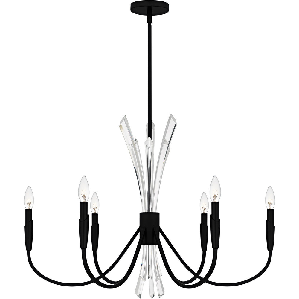 Quoizel - Six Light Chandelier - Cecily - Matte Black- Union Lighting Luminaires Decor