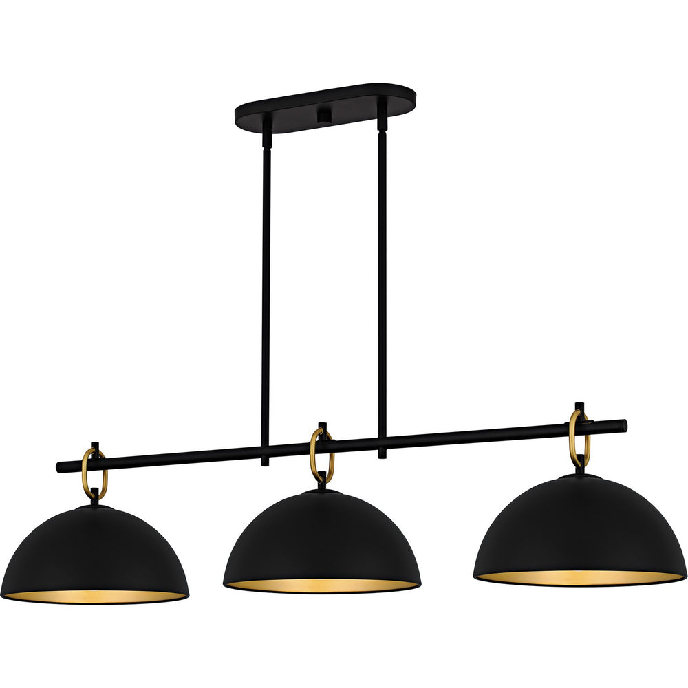 Quoizel - Three Light Linear Chandelier - Cleo - Matte Black- Union Lighting Luminaires Decor