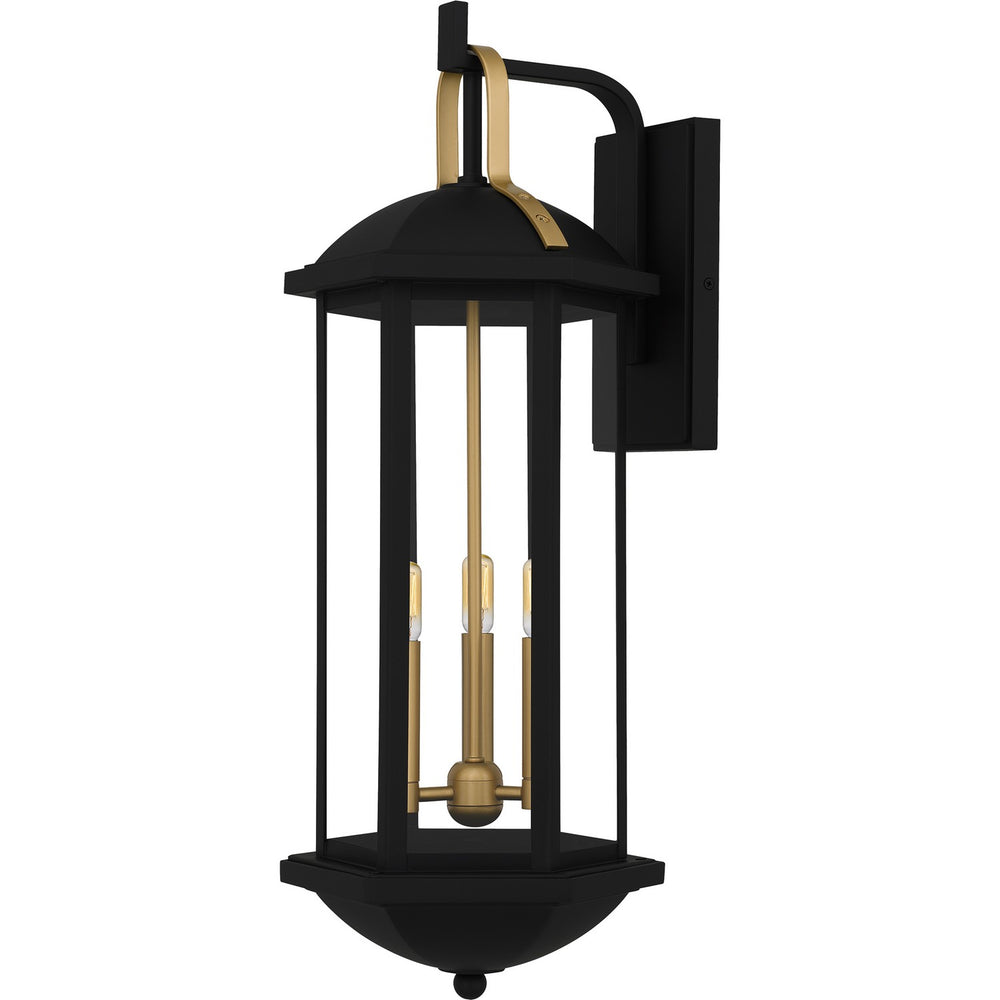 Quoizel - Three Light Outdoor Wall Lantern - Crestfield - Matte Black- Union Lighting Luminaires Decor