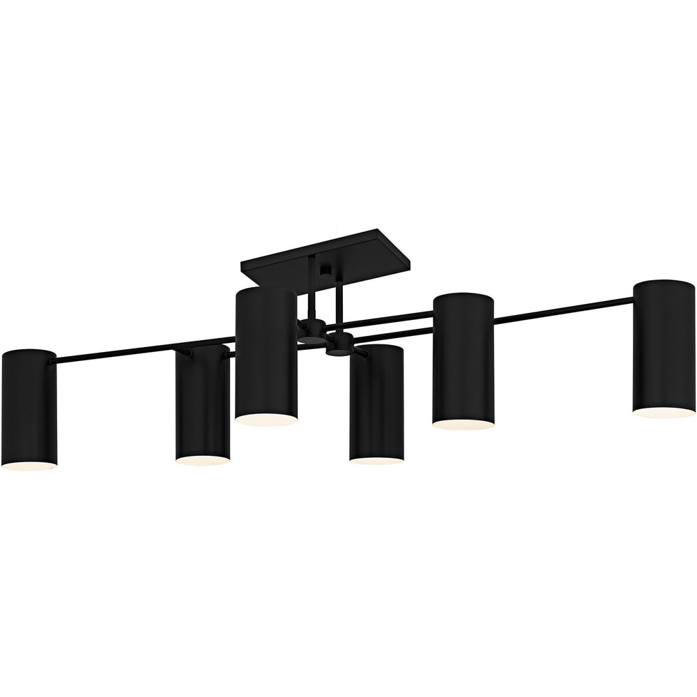 Quoizel - Six Light Semi-Flush Mount - Foreland - Matte Black- Union Lighting Luminaires Decor
